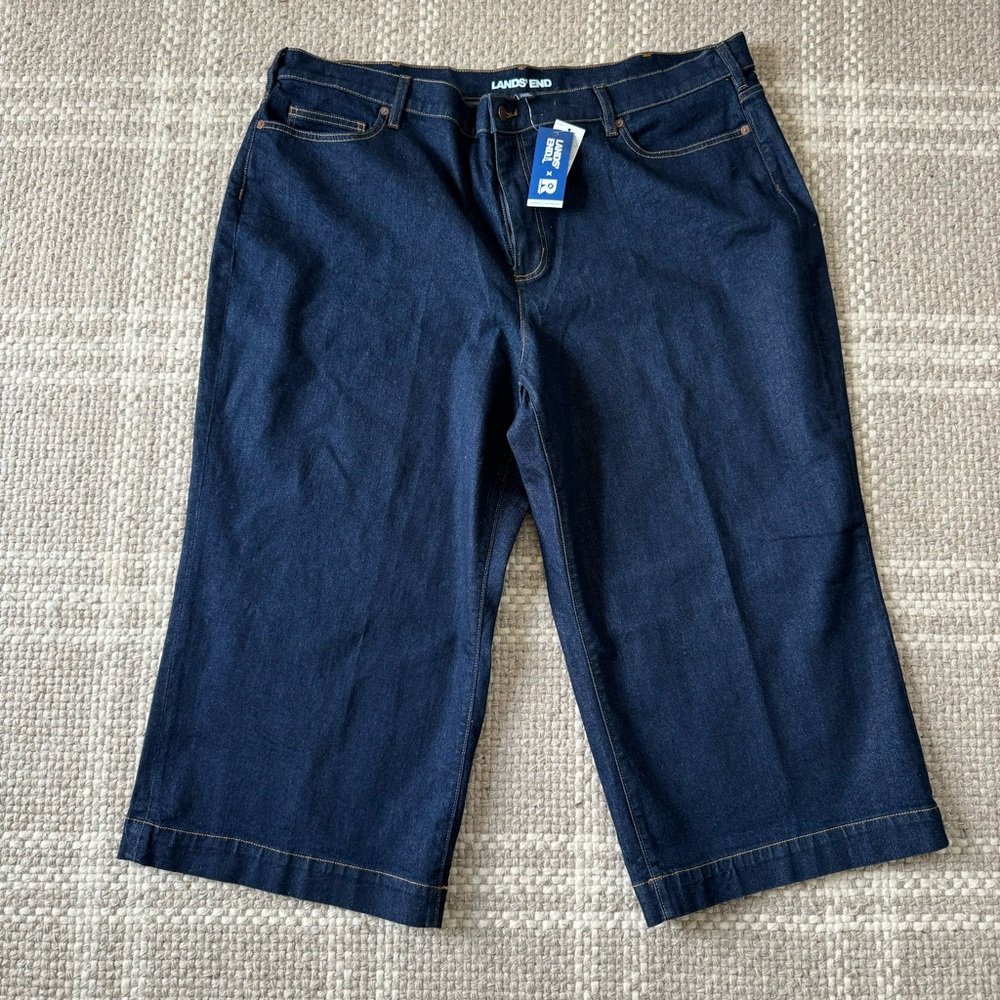 Landsend dark wash wide leg jeans